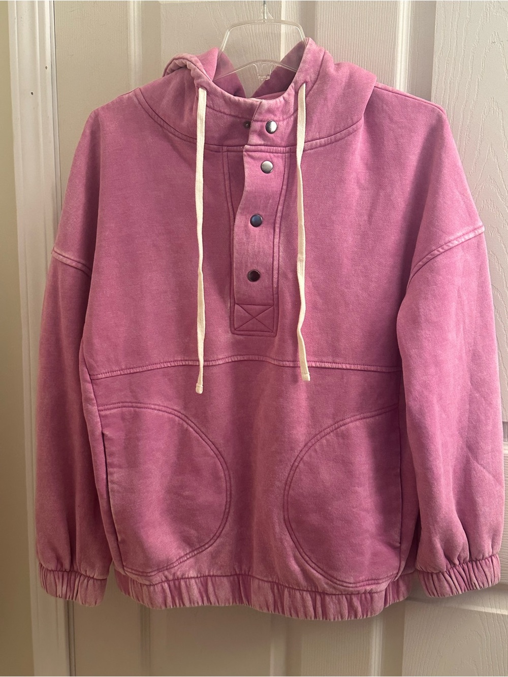 Zenana Mineral Washed Hooded Pullover Oversized Sweatshirt - S 💗💜 - Picture 3 of 10